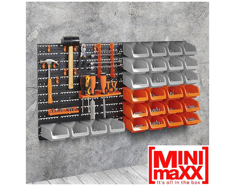 מערכת אחסון Fix-s מודולארית לכלי עבודה וברגים, המשלב פלטות תלייה ותאים נשלפים בשני דגמים לבחירה, מבית NEAT
