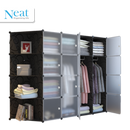 ארון אחסון מודולרי המשלב 3 תאי תלייה. 7 תאי אחסון ו-4 מדפי אחסון פתוחים