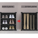 ארון נעליים מודולארי שחור לכ-36 זוגות נעליים